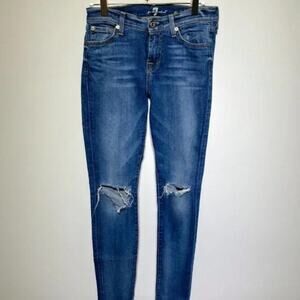Seven7 Womens The Skinny Denim Blue Jeans Size W26